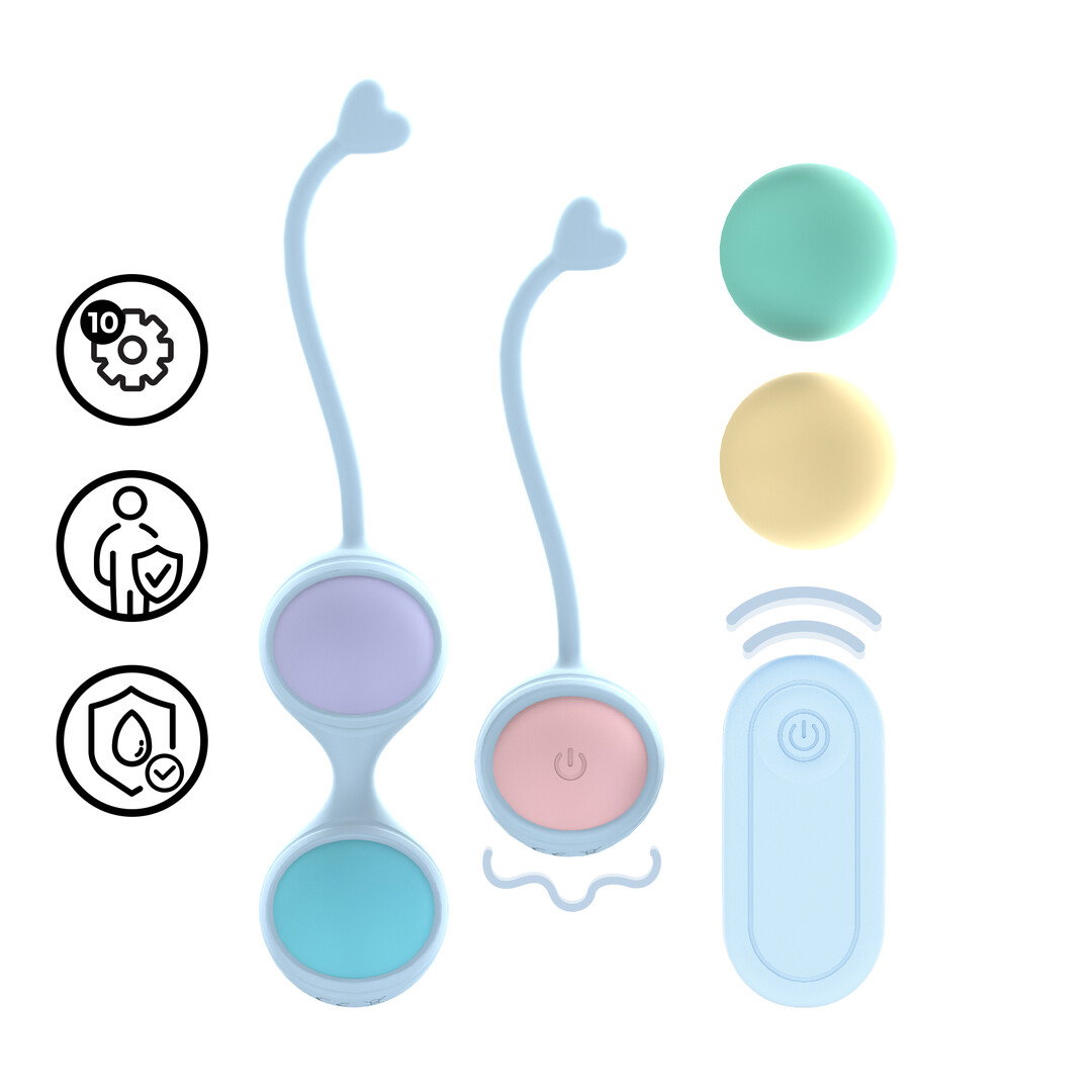 Loveline by Shots Vibrations- und 5 Gewichte Austauschbares Kegel-Set - Lila