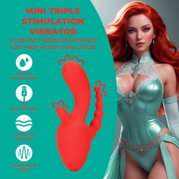 Loveline by Shots Mini Triple Stimulation Vibrator - Scarlet Kiss – Bild 6