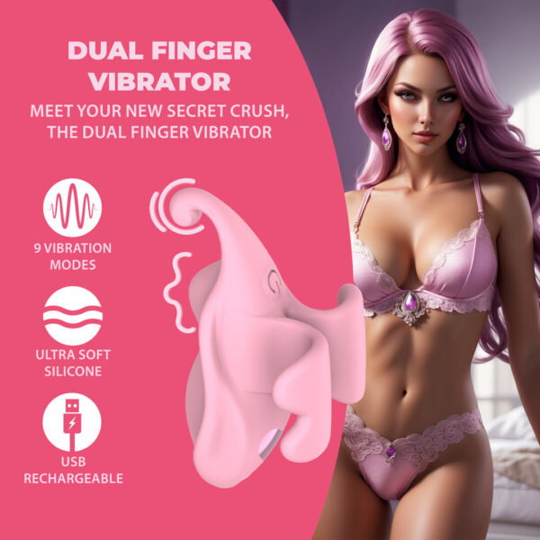 Loveline by Shots Finger Dual Vibrator - Pink – Bild 6