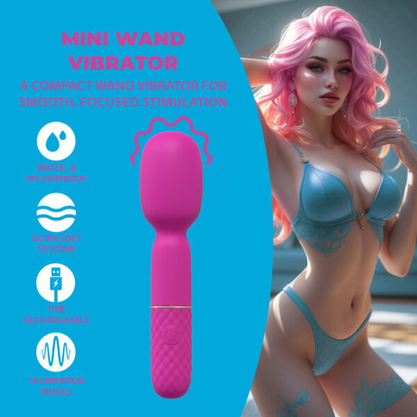 Loveline by Shots Mini Wand Vibrator - Pink – Bild 4