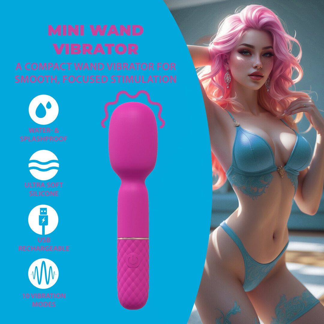 Loveline by Shots Mini Wand Vibrator - Pink – Bild 4