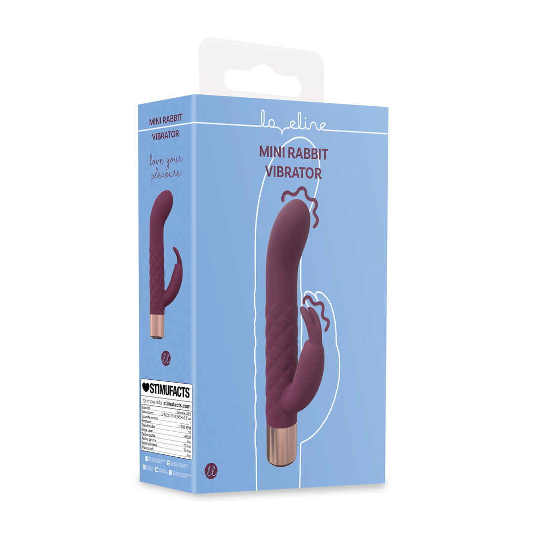 Loveline by Shots Mini Kaninchen Vibrator - Burgunderrot – Bild 2