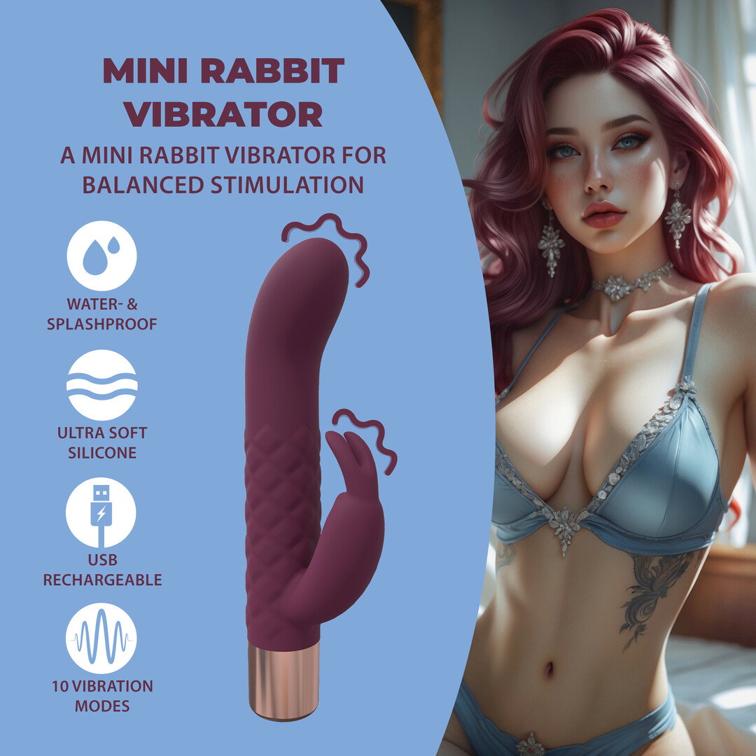 Loveline by Shots Mini Kaninchen Vibrator - Burgunderrot – Bild 4