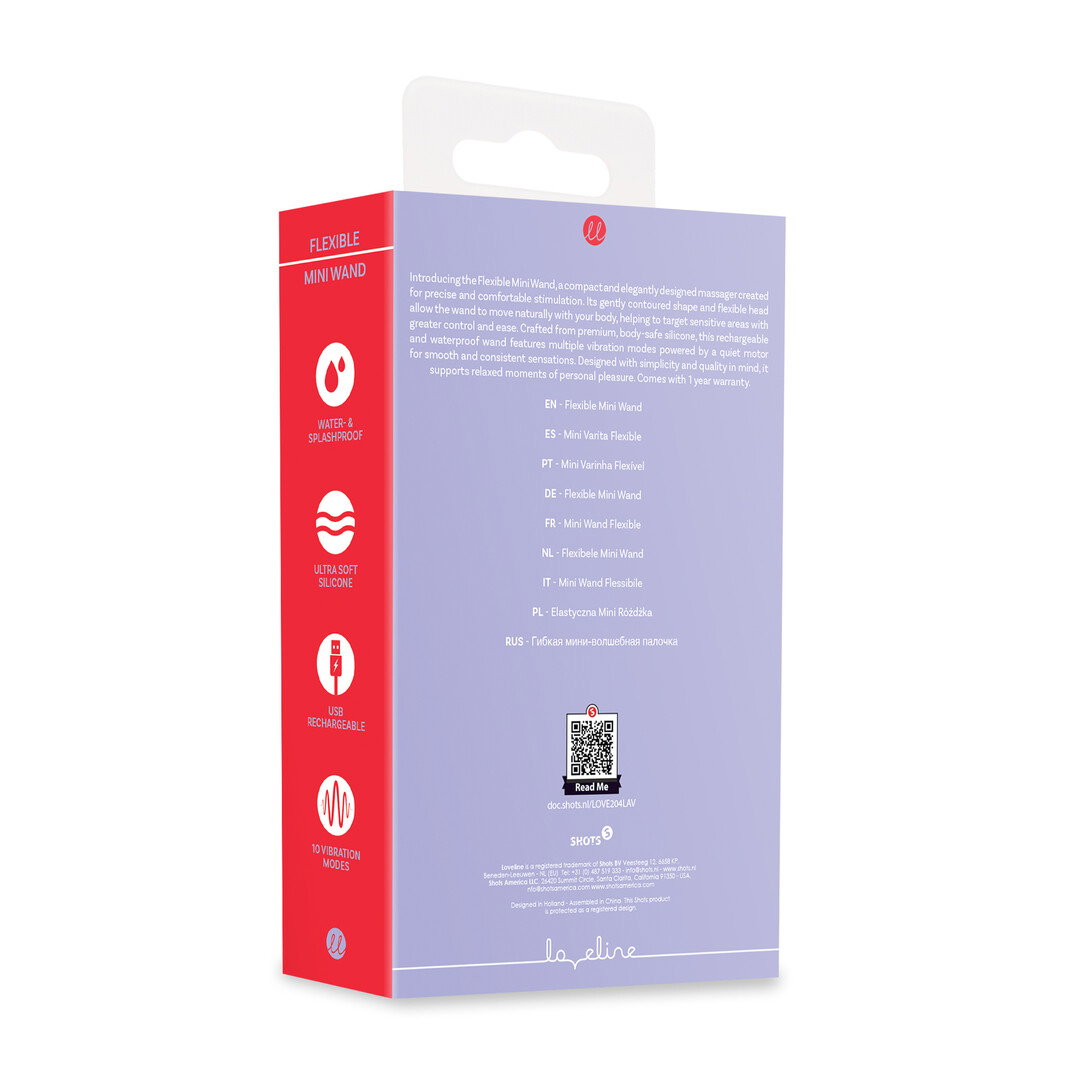 Loveline by Shots Mini Flexibler Wand Vibrator - Lavendel – Bild 3