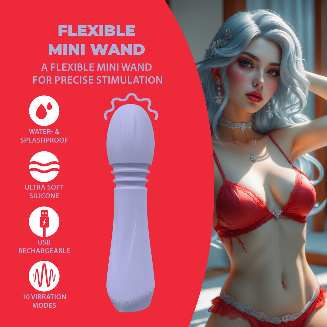 Loveline by Shots Mini Flexibler Wand Vibrator - Lavendel – Bild 5