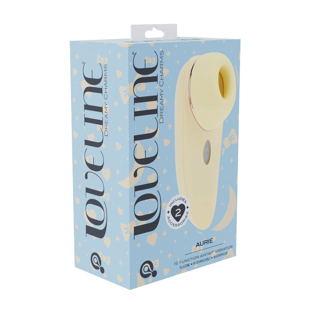 Loveline by Shots Aurie - AirTap Vibrator mit zwei Kopfaufsätzen - Gelb – Bild 2