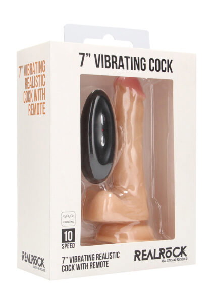 Alternative view of RealRock by Shots Vibrierender realistischer Penis mit Hodensack - 7 / 18 cm