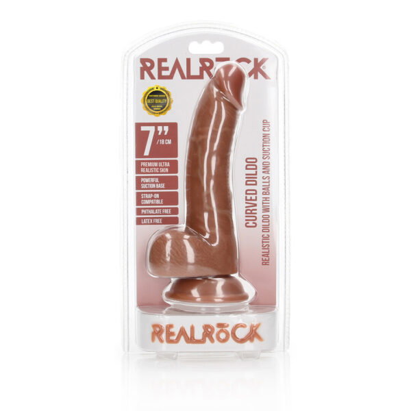 RealRock by Shots Gekrümmter realistischer Dildo mit Balls und Saugnapf – Bild 2