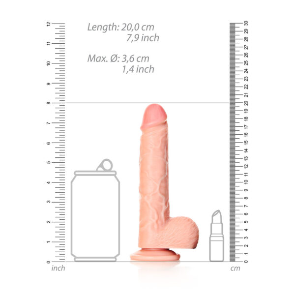 RealRock by Shots Gerader realistischer Dildo mit Hoden und Saugnapf - 7 / 18 cm – Bild 5