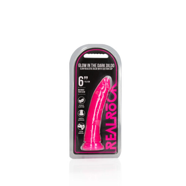 RealRock by Shots Slim realistischer Dildo mit Saugfuß - Leuchtet im Dunkeln – Bild 2