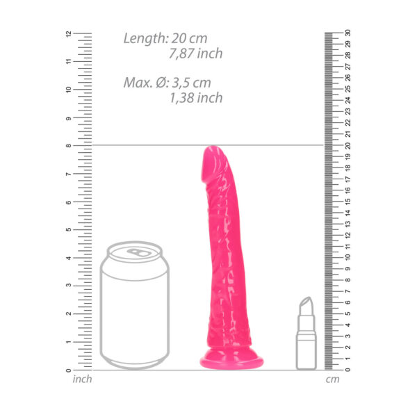 RealRock by Shots Schlanker realistischer Dildo mit Saugnapf - Leuchtet im Dunkeln – Bild 5