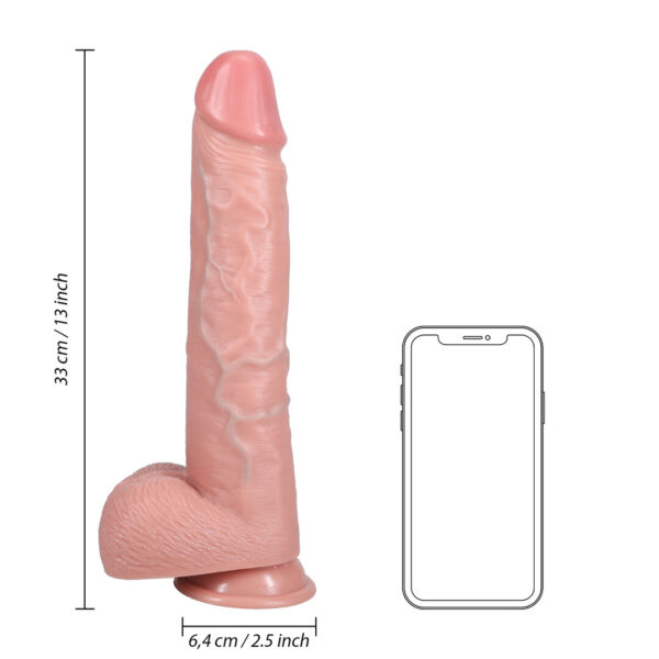 RealRock by Shots Extra Large Straight mit Balls 13 / 33 cm - Flesh – Bild 6