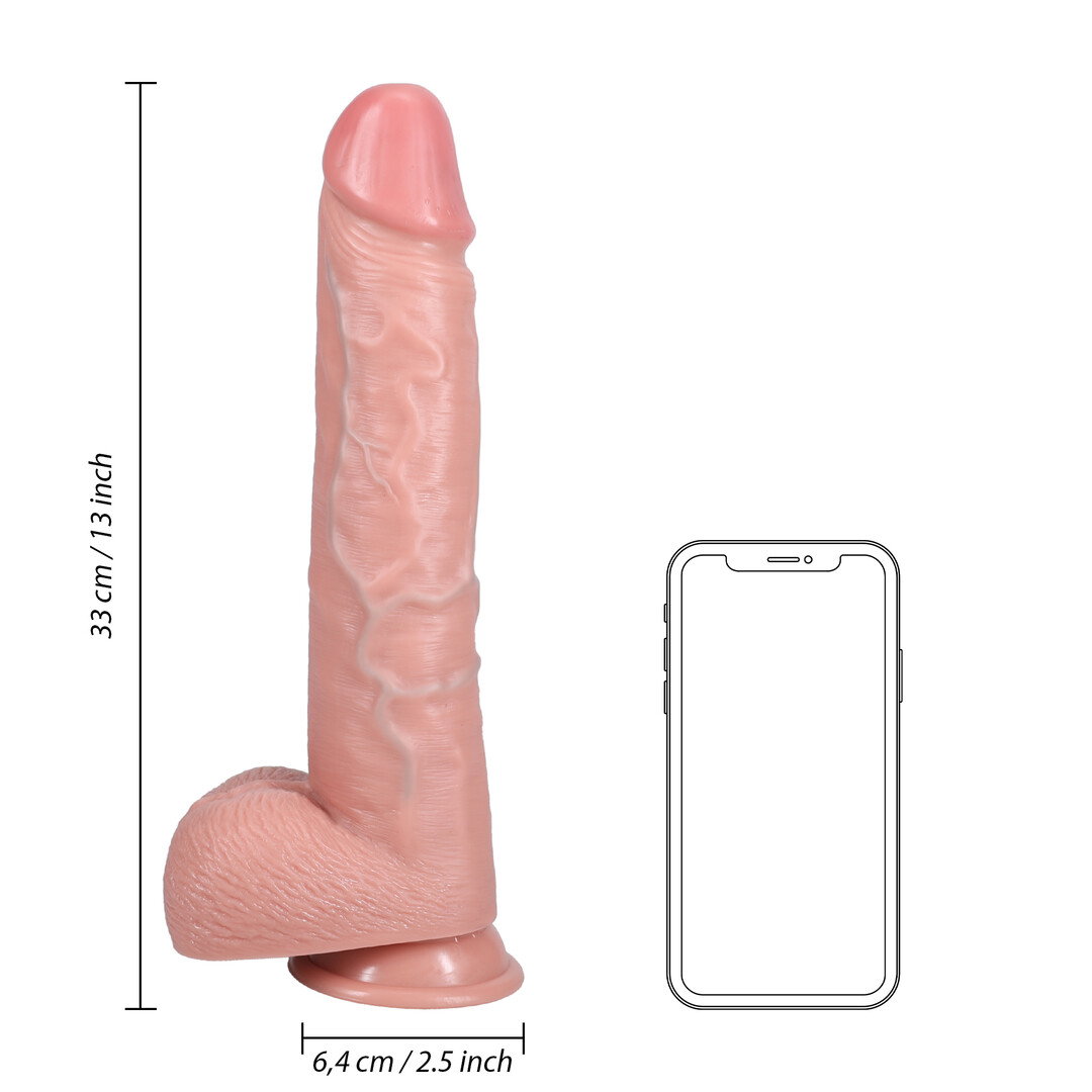 RealRock by Shots Extra Large Straight mit Balls 13 / 33 cm - Flesh – Bild 6