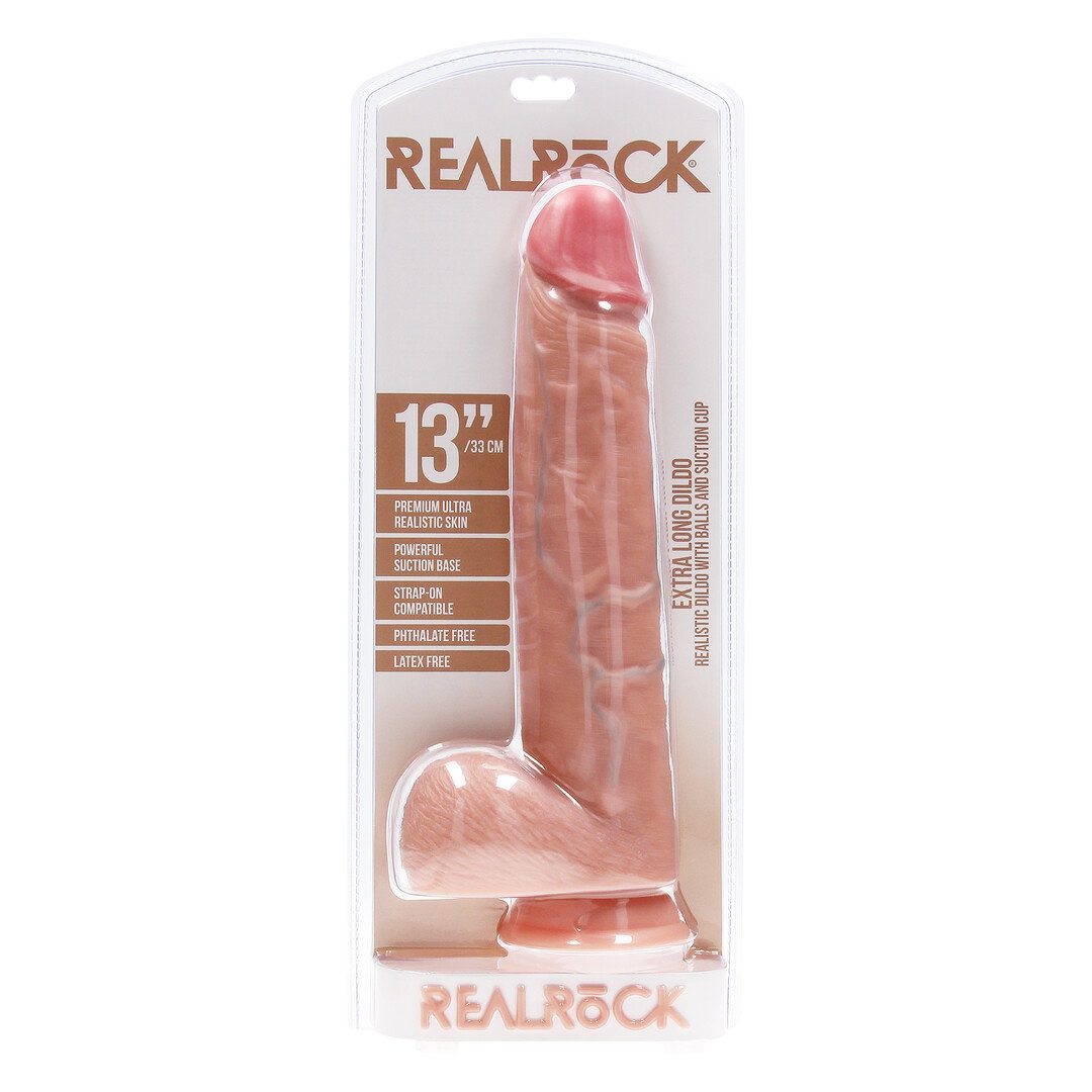 RealRock by Shots Extra Large Straight mit Balls 13 / 33 cm - Flesh – Bild 2