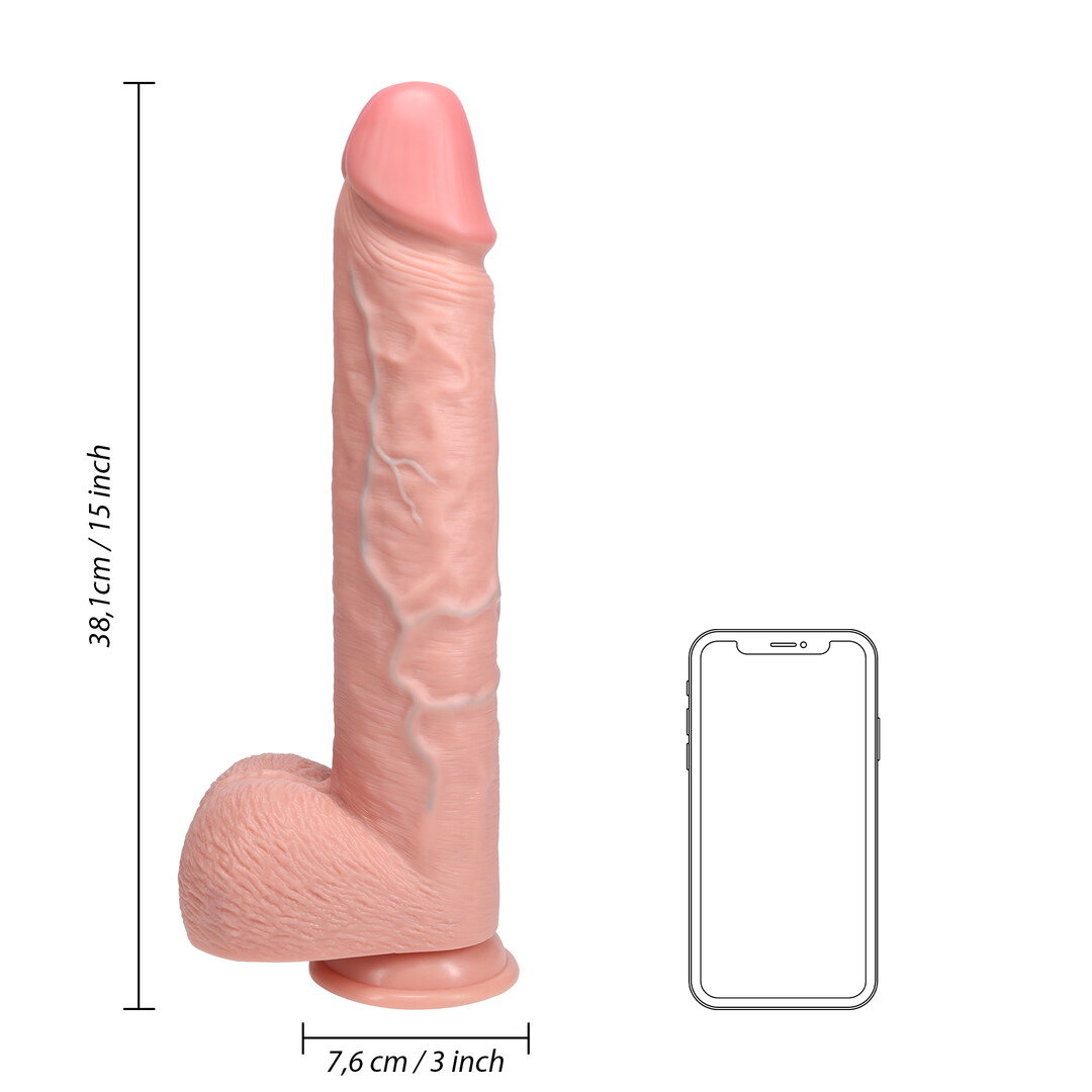 RealRock by Shots Extra Large Straight mit Balls 15 / 38 cm - Flesh – Bild 6