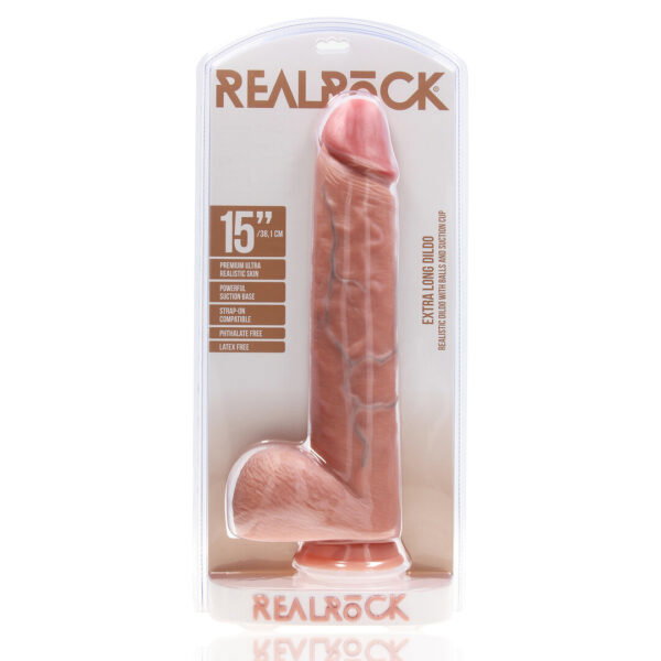 Alternative view of RealRock by Shots Extra Large Straight mit Balls 15 / 38 cm - Flesh