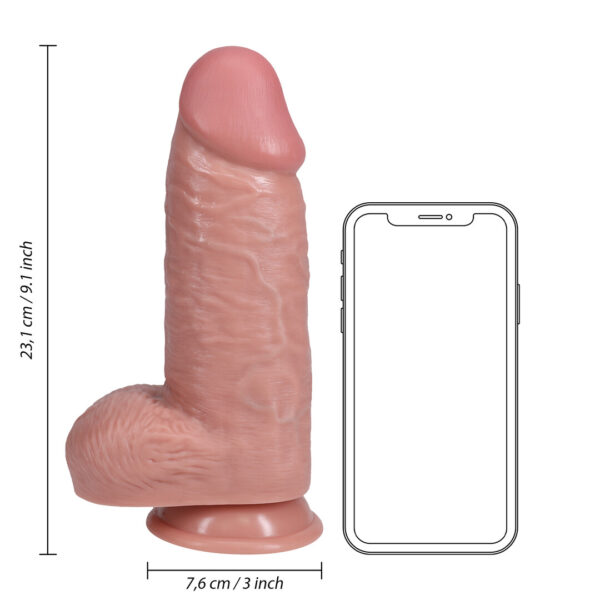 RealRock by Shots Extra Dick Gerade mit Kugeln 9 / 23 cm - Fleisch – Bild 6