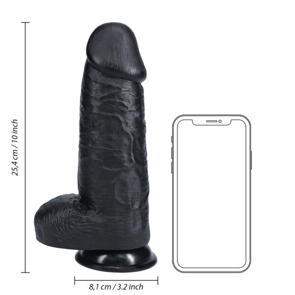 RealRock by Shots Extra Dick Gerade mit Kugeln 10 / 25,4 cm - Schwarz – Bild 6