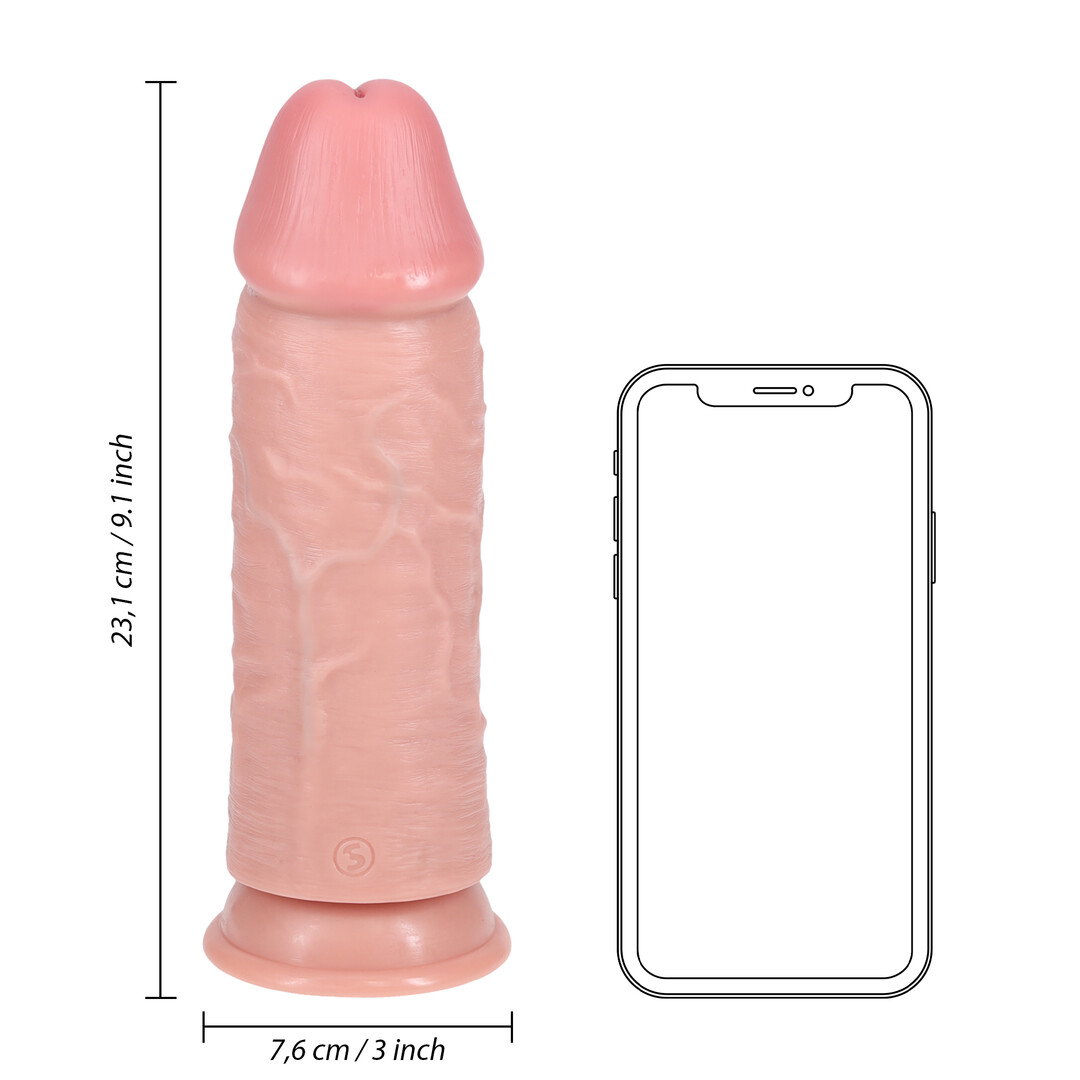 RealRock by Shots Extra Dick Gerade ohne Kugeln 9 / 23 cm - Flesh – Bild 6