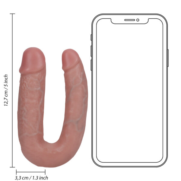 RealRock by Shots U-förmiger doppelter Dildo 5 / 12,7 cm - Flesh – Bild 6