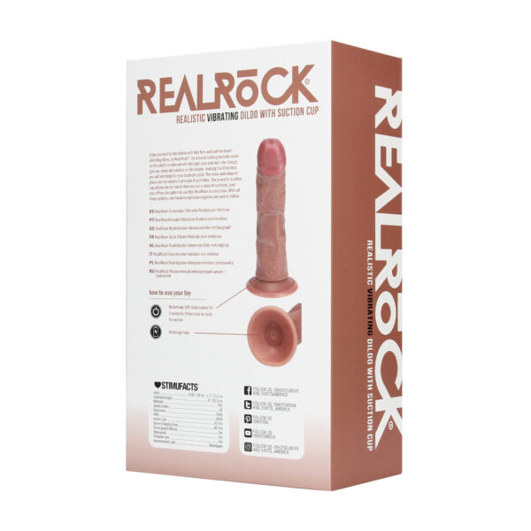 RealRock by Shots Vibrierender Regular Curved Cock - 6 / 15,5 cm - Tan – Bild 3
