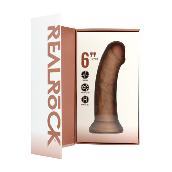 RealRock by Shots Vibrierender Regular Curved Cock - 6 / 15,5 cm - Tan – Bild 4