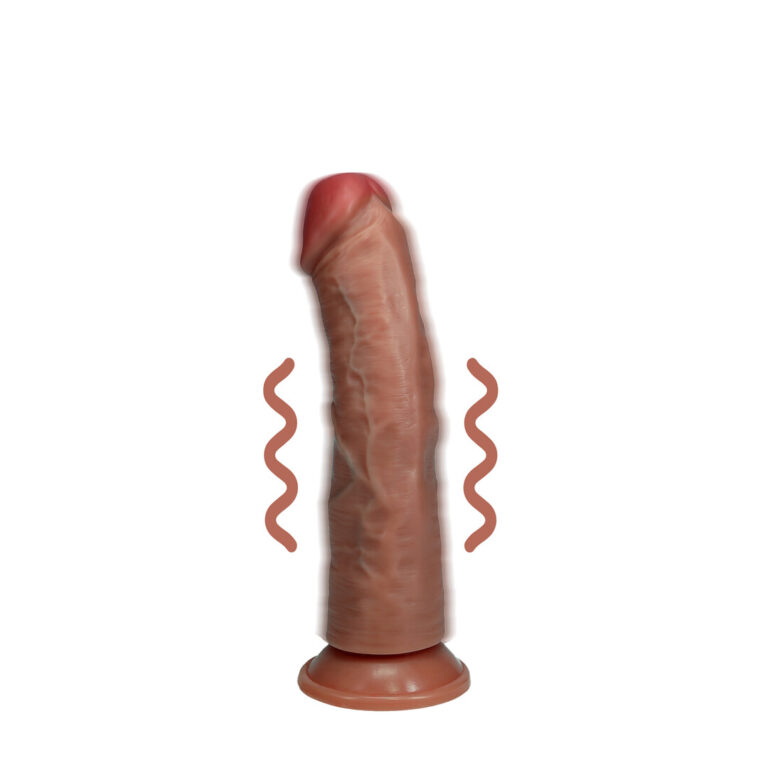 RealRock by Shots Vibrierender Regular Curved Cock - 6 / 15,5 cm - Tan