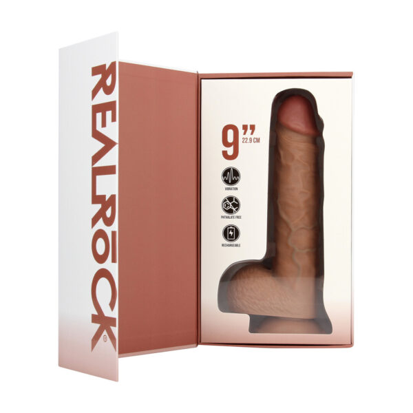 RealRock by Shots Vibrierender regulärer gerader Penis mit Hoden - 9 / 23 cm – Bild 4