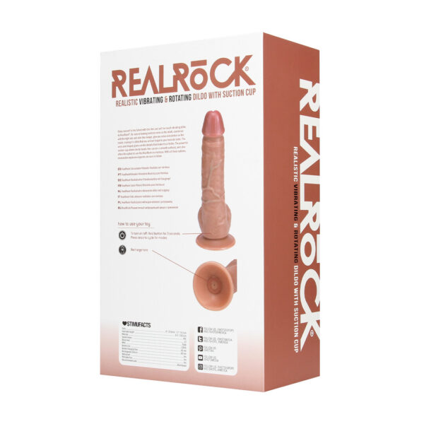 RealRock by Shots Vibrierender und drehender gerader Penis mit Hoden - 8 / 20,5 cm – Bild 3