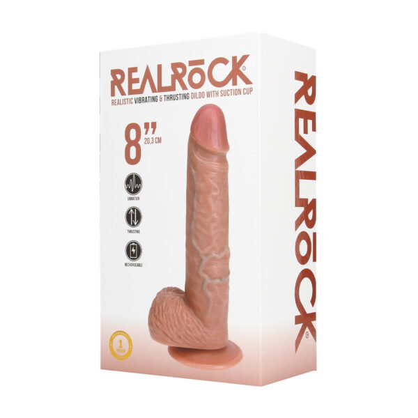 RealRock by Shots Vibrierender und thrustender gerader Penis mit Hoden - 8 / 20,5 cm – Bild 2
