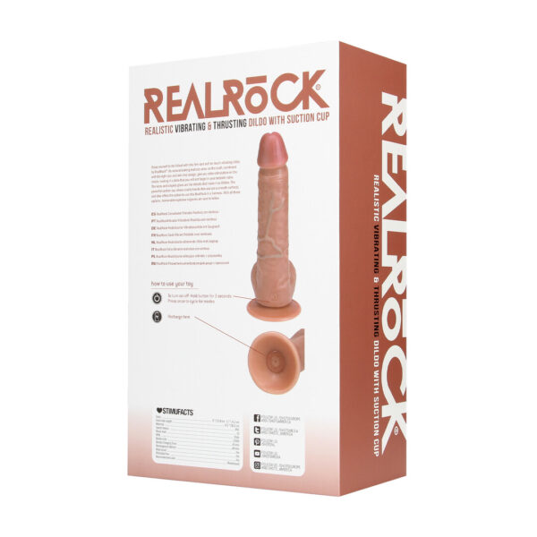 RealRock by Shots Vibrierender und thrustender gerader Penis mit Hoden - 8 / 20,5 cm – Bild 3
