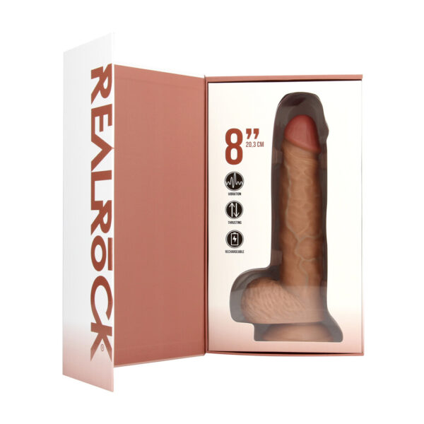 RealRock by Shots Vibrierender und thrustender gerader Penis mit Hoden - 8 / 20,5 cm – Bild 4