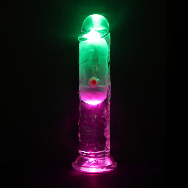 RealRock by Shots LED Vibrating Gerader Penis - 6 / 15 cm - Transparent – Bild 5