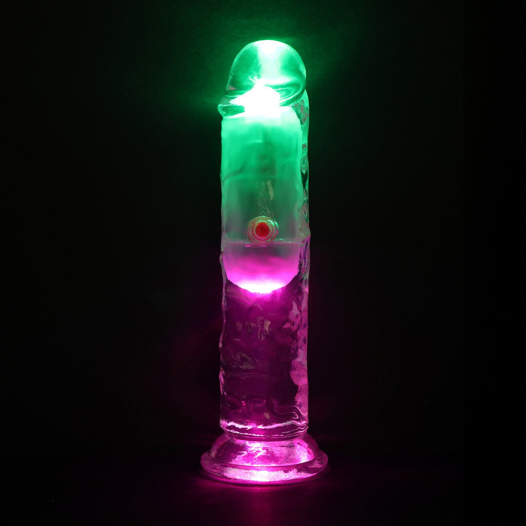 RealRock by Shots LED Vibrating Gerader Penis - 6 / 15 cm - Transparent – Bild 5