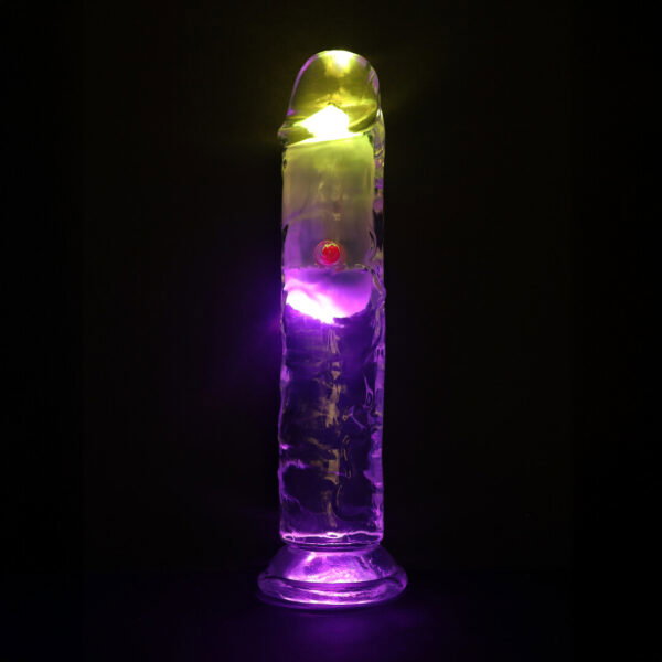 RealRock by Shots LED Vibrating Gerader Penis - 7 / 18 cm - Transparent – Bild 5