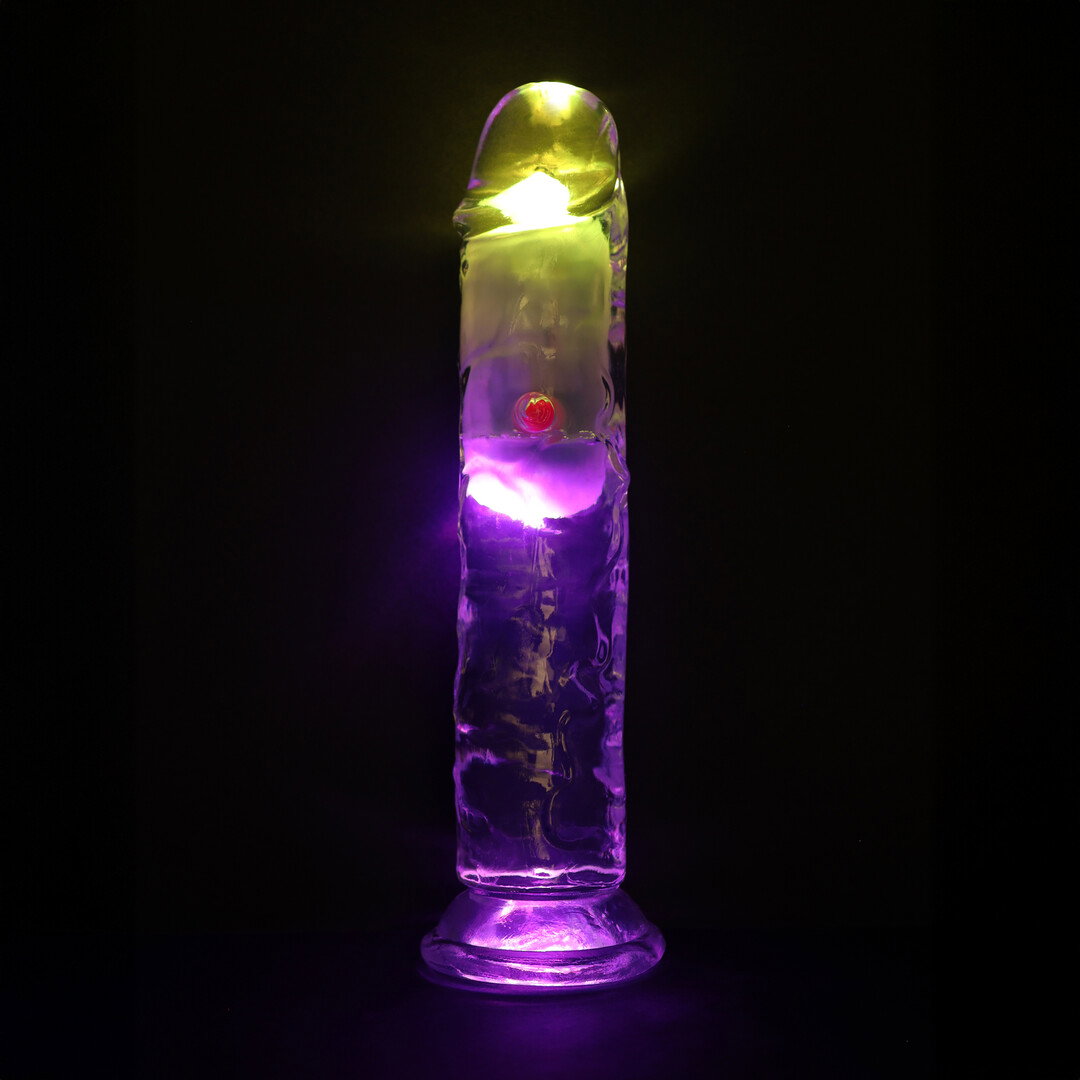 RealRock by Shots LED Vibrating Gerader Penis - 7 / 18 cm - Transparent – Bild 5
