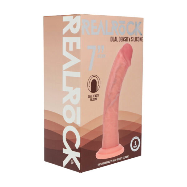 RealRock by Shots Dual Density Silikon Gebogener Realistischer Dildo mit Saugnapf - 7 / 18,5 cm – Bild 2