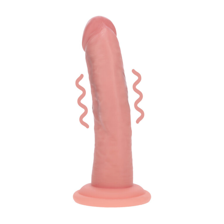 RealRock by Shots Dual Density Silicone Curved Realistic Vibrating Dildo with Suction Cup - 6 / 15,5 cm