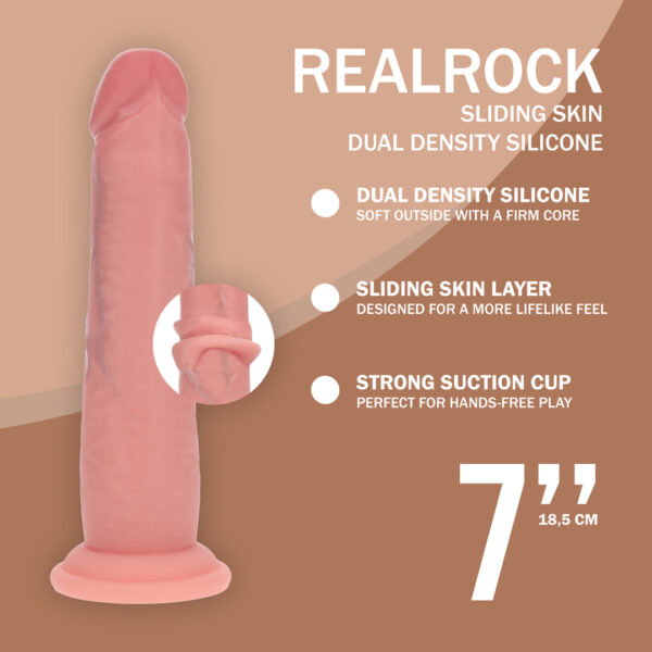 RealRock by Shots Dual Density Silikon Realistischer Gleitskin Dildo - 7 / 18,5 cm – Bild 5