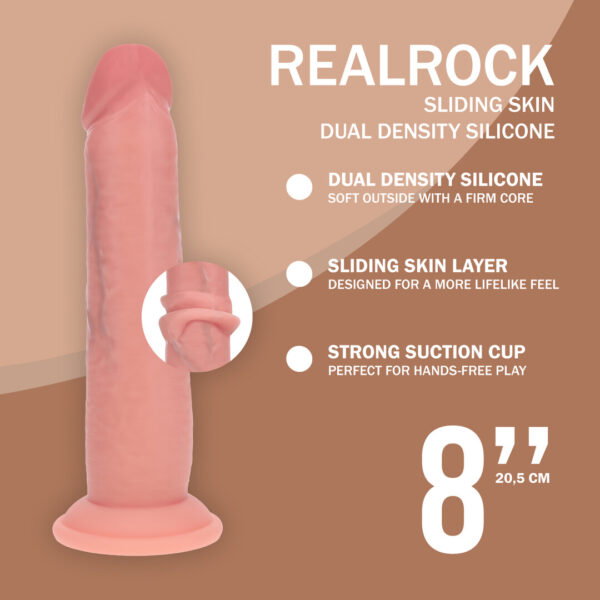 RealRock by Shots Dual Density Silikon Realistischer Gleitskin Dildo - 8 / 20,5 cm – Bild 5