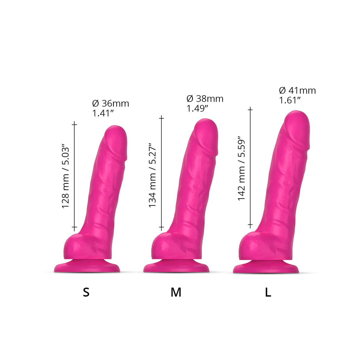 STRAP ON ME REALISTISCHER SLIDING DILDO ROSA – Bild 6
