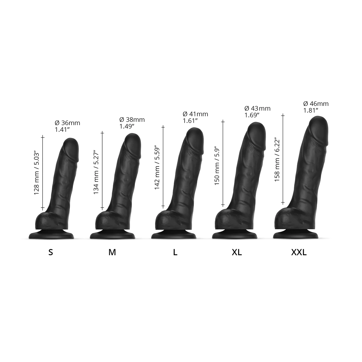 STRAP ON ME REALISTISCHER SLIDING DILDO SCHWARZ – Bild 7
