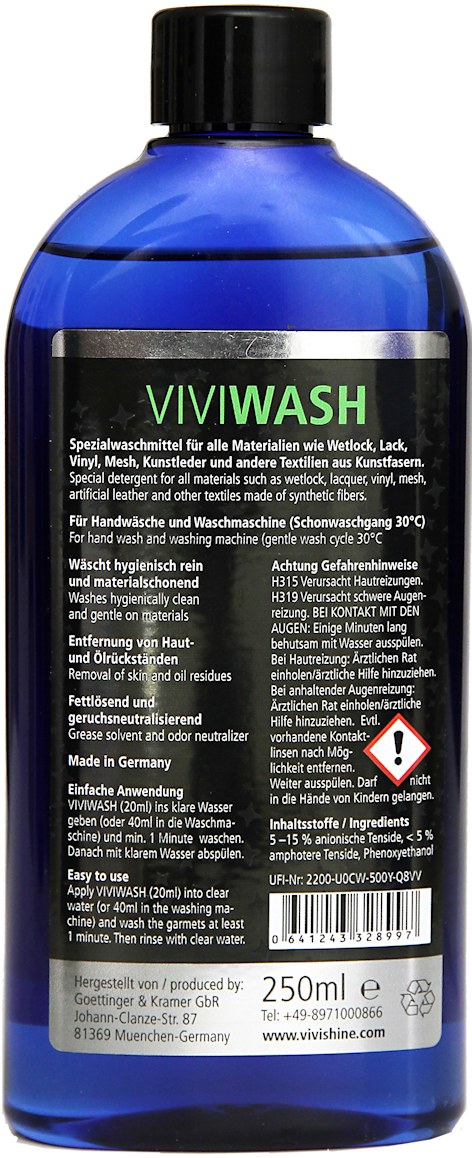 Vivishine Spezialwaschmittel für Wetlook, Lack & Kunstfasern 250 ml – Bild 2