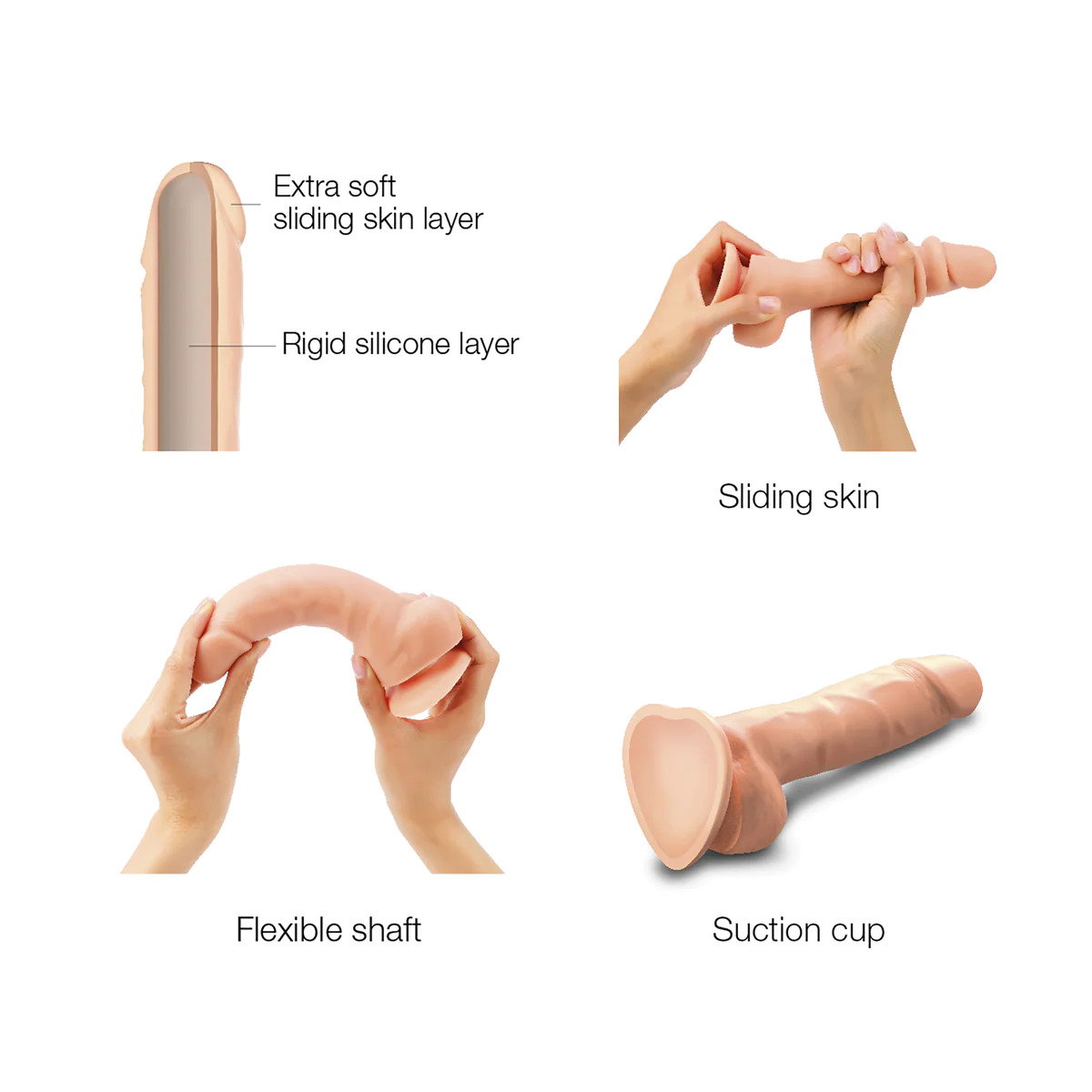 STRAP ON ME REALISTISCHER SLIDING DILDO NUDE – Bild 6