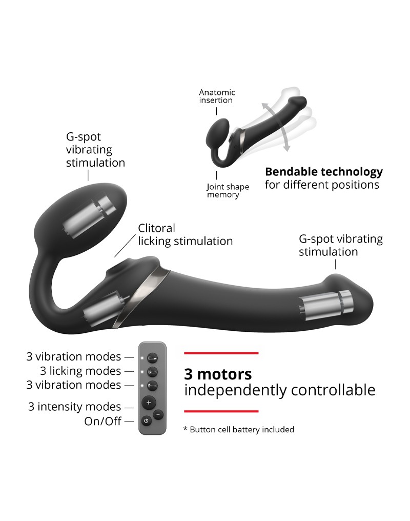 STRAP ON ME MULTI ORGASM DILDO MIT LECKSTIMULATION SCHWARZ S – Bild 7