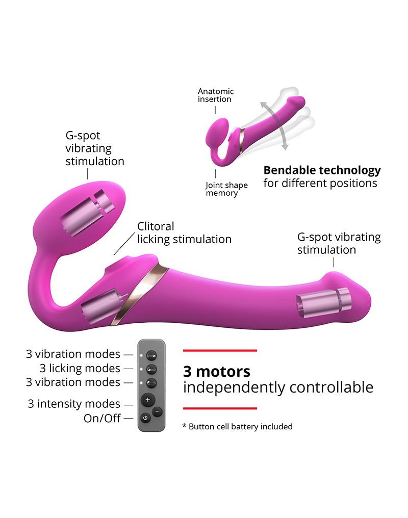 STRAP ON ME MULTI ORGASM DILDO MIT LECKSTIMULATION ROSA XL – Bild 7