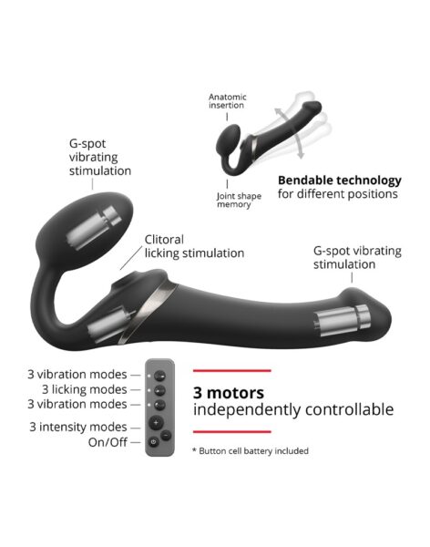 STRAP ON ME MULTI ORGASM DILDO MIT LECKSTIMULATION SCHWARZ XL – Bild 7